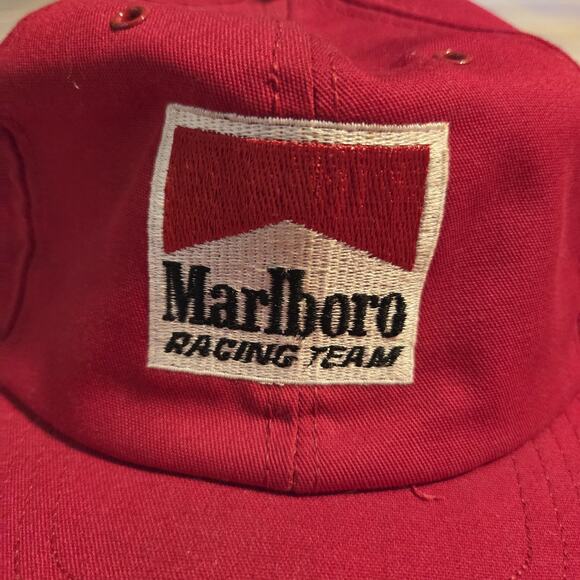 Vintage Marlboro Racing Team Cap Rare Red F1 Motorsport Hat 90s Embroidered USA - Picture 2 of 7